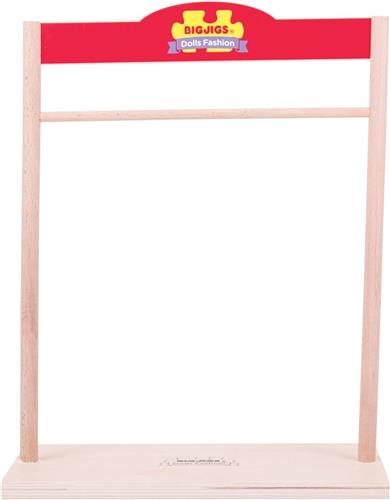 Bigjigs Houten Kledingrek voor Poppenkleding