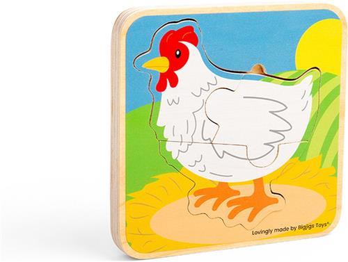 Bigjigs levenscyclus puzzel kip