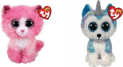 Ty - Knuffel - Beanie Boo's - Reagan Cat & Helena Husky