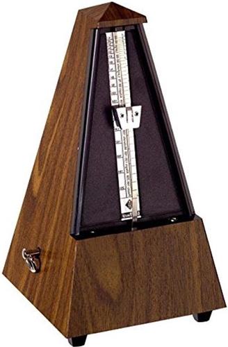 Piramidevormige Taktell metronoom van kunststof zonder bel walnoot nerf - Notenhoutnerf