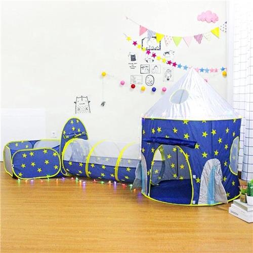Blue Rocket 3-in-1 speeltent met tunnel voor kinderen - yurt ballenzwembad kruipkanaal - jongens en meisjes