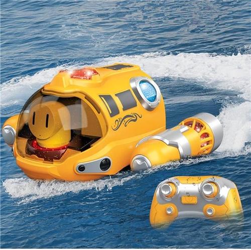 RC Spray Motorboot op afstand bestuurde boot waterdicht 2.4 GHz dubbele helix waterspeelgoed met koel licht 360° rotatie high-speed elektrisch schip voor kinderen