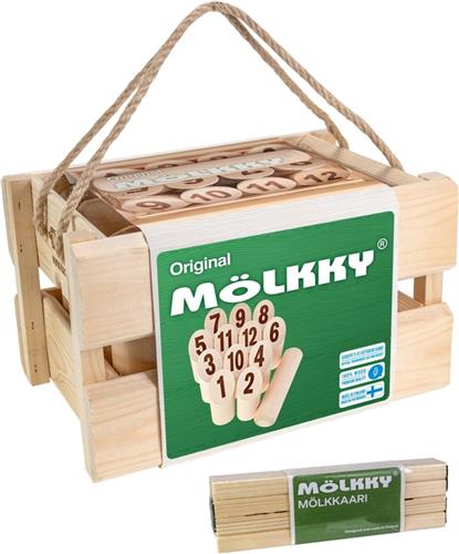 Tactic Mölkky Tournament Set  Actiespel - Origineel Fins Houten Werpspel In Luxe Houten Draagkist  Duurzaam Berkenhout  Met Gratis Score-App - Inclusief Mölkkaari Werpboog