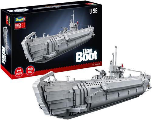 Revell Constructiespeelgoed - 00960 Brick System - Onderzeeër -Das Boot- met Volledig Interieur en Filmposter - Onderzeeboot Bouwstenen set - 1:56
