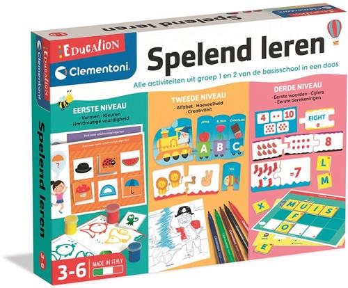 Clementoni - Spelend leren - Set educatieve spellen voor kleuters- voor 1e en 2e klas basisschool - Vanaf 3 jaar
