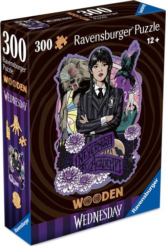 Ravensburger - Wednesday (Netflix Serie) - Painting on Wood - Houten Legpuzzel - 300 Stukjes