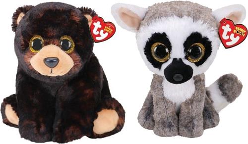 Ty - Knuffel - Beanie Buddy - Kodi Bear & Linus Lemur