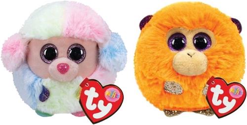 Ty - Knuffel - Teeny Puffies - Rainbow Poodle & Coconut Monkey