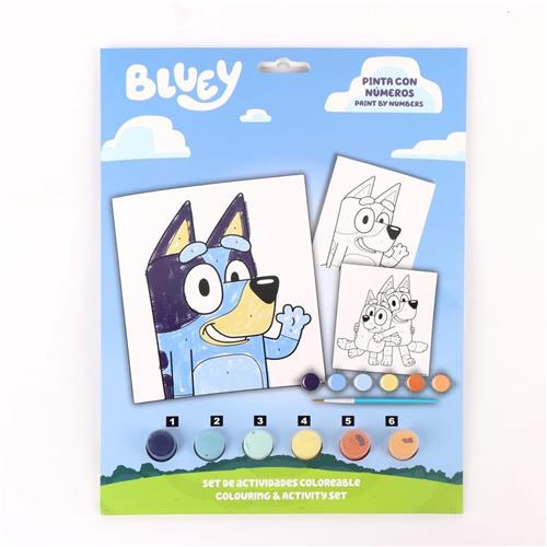 Bluey Verf op Nummer Set  Schilderen met Bluey & Familie  Inclusief Canvas, Verf & Penseel  Creatieve Knutselset voor Kinderen  Ideaal Cadeau