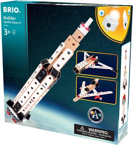 BRIO Builder  34607 Builder Apollo Saturn V | 91-delig educatief constructiespeelgoed voor kinderen vanaf 3 jaar
