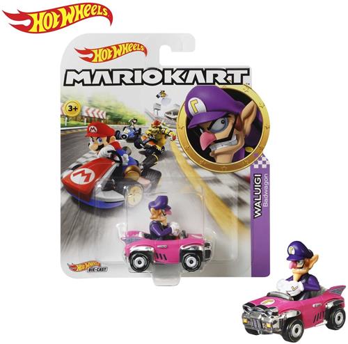 Hot Wheels Mario Kart MarioKart Waluigi Badwagon Vehicle, Auto, 3 jaar, Zwart, Roze, Violet