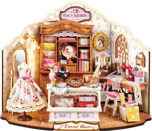 Robotime Elsa's Tailoring | Rolife DIY Miniature House Series | DG178 | Knutselen | Bouwpakket | Hobby | Miniatuurhuisje | Creatief