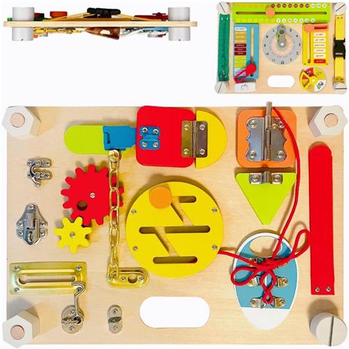 Lexium Busy Board - Montessori Speelgoed - Busy Board Montessori - Activity Board - Activiteitenbord - Motoriek Speelgoed - Educatief - Sensorisch Speelgoed