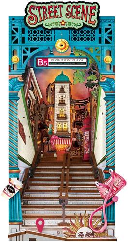 Robotime Book Nook Street Scene - TGB13 - Rolife Stories in Books Series - Book Nook - Miniatuur - Bouwpakket - Boeken - Knutselen