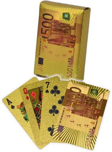 Speelkaarten 500 Euro Goud 100% kunststof