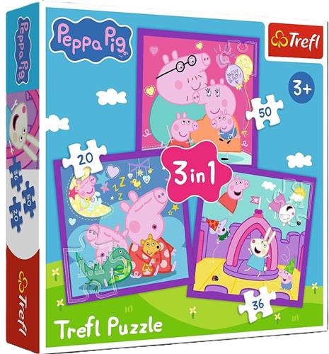 3-in-1 Gewoonten van Peppa Big puzzel 34893 - PUZZLE 3w1 Zwyczaje winki Peppy 34893