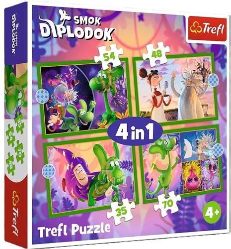 4-in-1 Wereld van de draak Diplodocus puzzel 34663 - Puzzle 4w1 wiat Smoka Diplodoka 34663