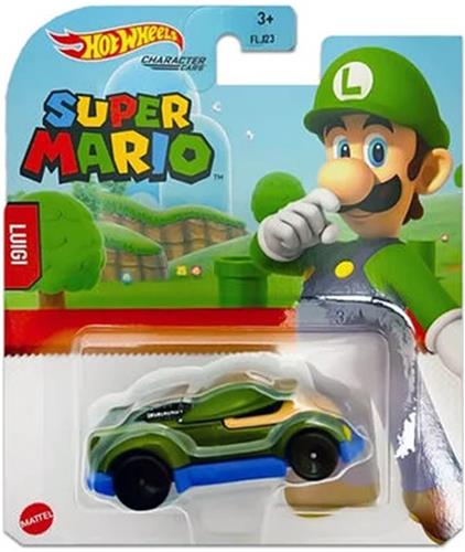 Hot Wheels Super Mario Luigi - 6.5 cm groot - Schaal 1:64 - Metaal