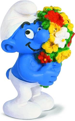 Smurf Met Bloementuil - Schleich speelfiguurtje - 6 cm