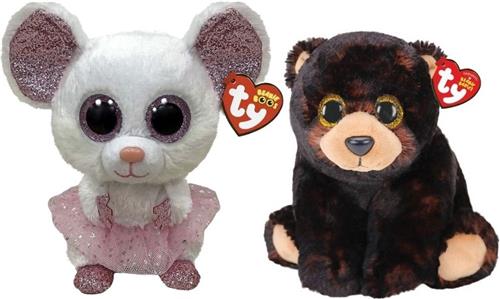 Ty - Knuffel - Beanie Buddy - Nina Mouse & Kodi Bear