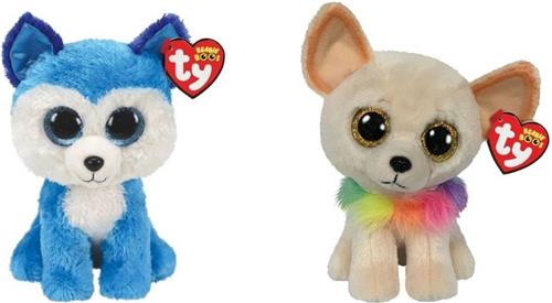 Ty - Knuffel - Beanie Boo's - Prince Husky & Chewey Chihuahua