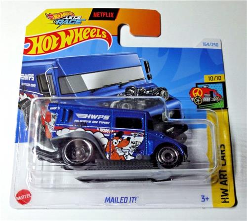 HOT WHEELS MAILED IT 164/250 1:64 BLEU HW ART CARS 10/10