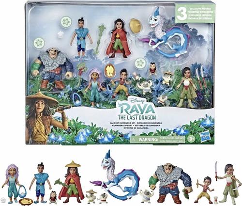 Raya en de laatste draak - speelset - 11 figuurtjes + accessoires - kunststof - cadeau verpakking
