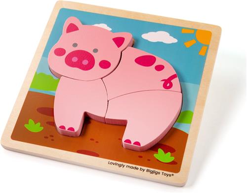 Bigjigs Chunky Lift Out Varkentje Puzzel
