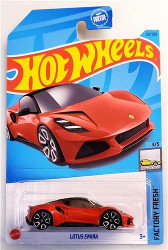 HOT WHEELS LOTUS EMIRA RED 121/250 1:64 HW FACTORY FRESH 3/5