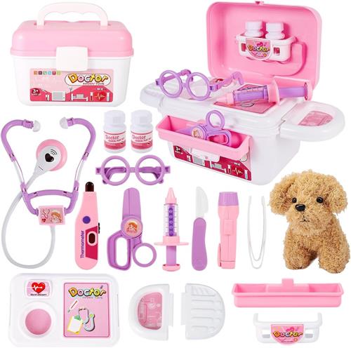 DailySupplies® Dierenarts Speelgoed - Dokterset Kind - Kinderspeelgoed 2 Jaar - Roze