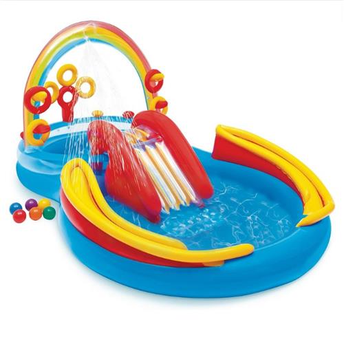 Kinderzwembad met glijbaan - Speelzwembad Voor Peuters Met Glijbaan - Kinderzwembad Playcenter Inclusief 428 Liter Capaciteit