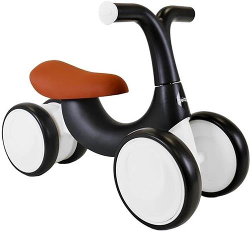Loopfiets 1 Jaar - Balance Bike Voor Meisjes En Jongens - Leren Lopen - 4 Wielen - Zwart