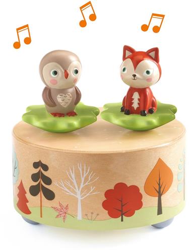 Djeco houten muziekspeelgoed Melody of the woods bosdieren.