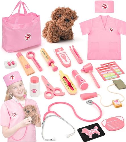 DailySupplies® Dierenarts Speelgoed - Dokterset - Kinderspeelgoed voor Jongens en Meisjes - Roze