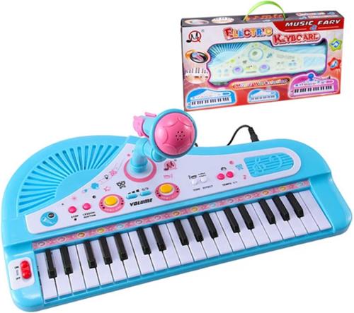 Kinder Keyboard  Piano  Met Microfoon  Elektronisch  37 Toetsen  Kinderen  Educatief Speelgoed  Blauw