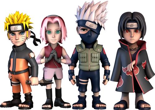 Minix - Anime - Naruto Shippuden - Pack of 4 - Naruto, Kakashi, Itachi, Sakura - Figuur 7cm