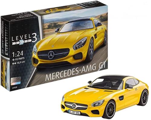 Thuys  Modelbouw Auto  Bouwpakket  Modelbouwpakket  Mercedes Benz AMG GT Schaal  36 x 21 x 8cm  Geel