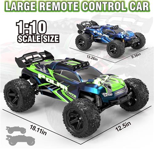 MKSS® RC Auto Volwassenen - Bestuurbare Auto voor Buiten - Offroad - Blauw en Groen