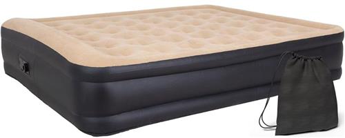 CRLYN® Luchtbed met Ingebouwde Pomp - Air Mattress - Inclusief Opbergtas - Zwart en Beige