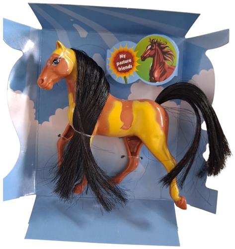 LG Little horse speelpaard camel bruin gevlekt zwart haar