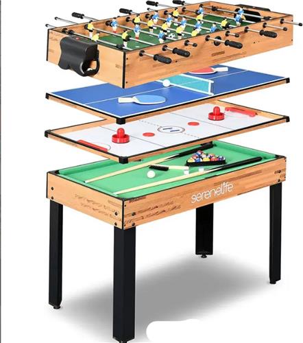 Speeltafel  Spelcentrum  Multifunctionele Tafel  Spelletjestafel  Gezelschapsspel Tafel  Zwart  5-in-1 Spellen  Inklapbaar & Compact