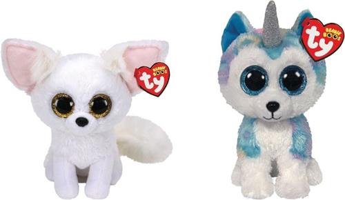 Ty - Knuffel - Beanie Boo's - Phoenix Fox & Helena Husky