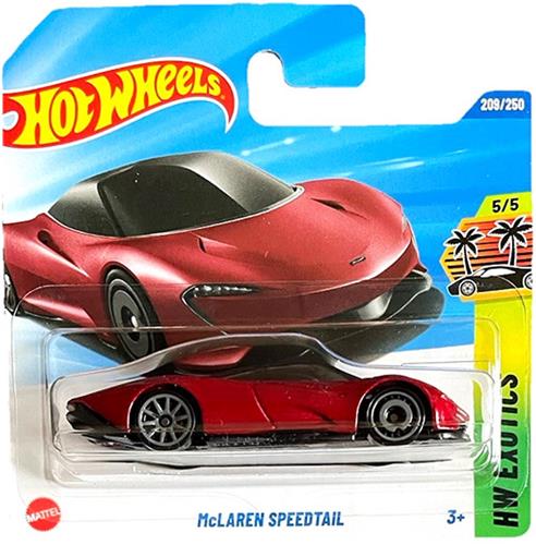 HOT WHEELS McLAREN SPEEDTAIL RED 209/250 HW EXOTICS 5/5 SHORT CART 2025