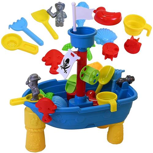 MKSS® Watertafel - Zandtafel - Speeltafel voor Kinderen - Activiteiten Tafel voor Baby en Kinderen - Blauw Piraten Schip