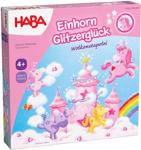 HABA Unicorn Glitterluck  Cloud Stacking, Bordspel, Gelukspel, 4 jaar, 15 min
