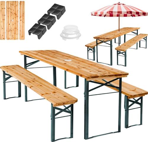 VELTRR® Biertafel met Banken - Picknick Tafel Met Bankjes - Campingtafel inklapbaar