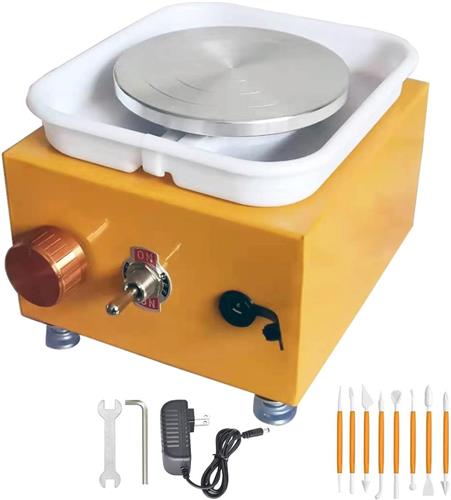 CLGP® Pottenbakkersschijf - Pottenbakken Draaischijf - Boetseerschijf Kinderen & Volwassenen - Geel