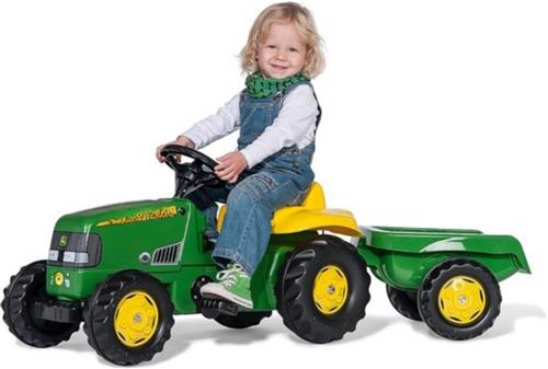 Thuys  Looptractor  Loopauto  Met Aanhangwagen  Vooruit & Achteruit Trappen  Kunststof Wielen  Vernieuwd Design  Groen