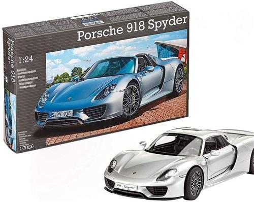 Thuys  Modelbouw Auto  Modelbouw Auto Bouwpakket  Modelbouwpakket  Porsche 918 Spyder Op Schaal  20cm x 3cm x 3cm  Zilver