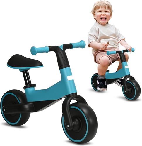 White-label Loopfiets 1 Jaar - Balance Bike voor Meisjes en Jongens - Leren Lopen - Zwart met Blauw